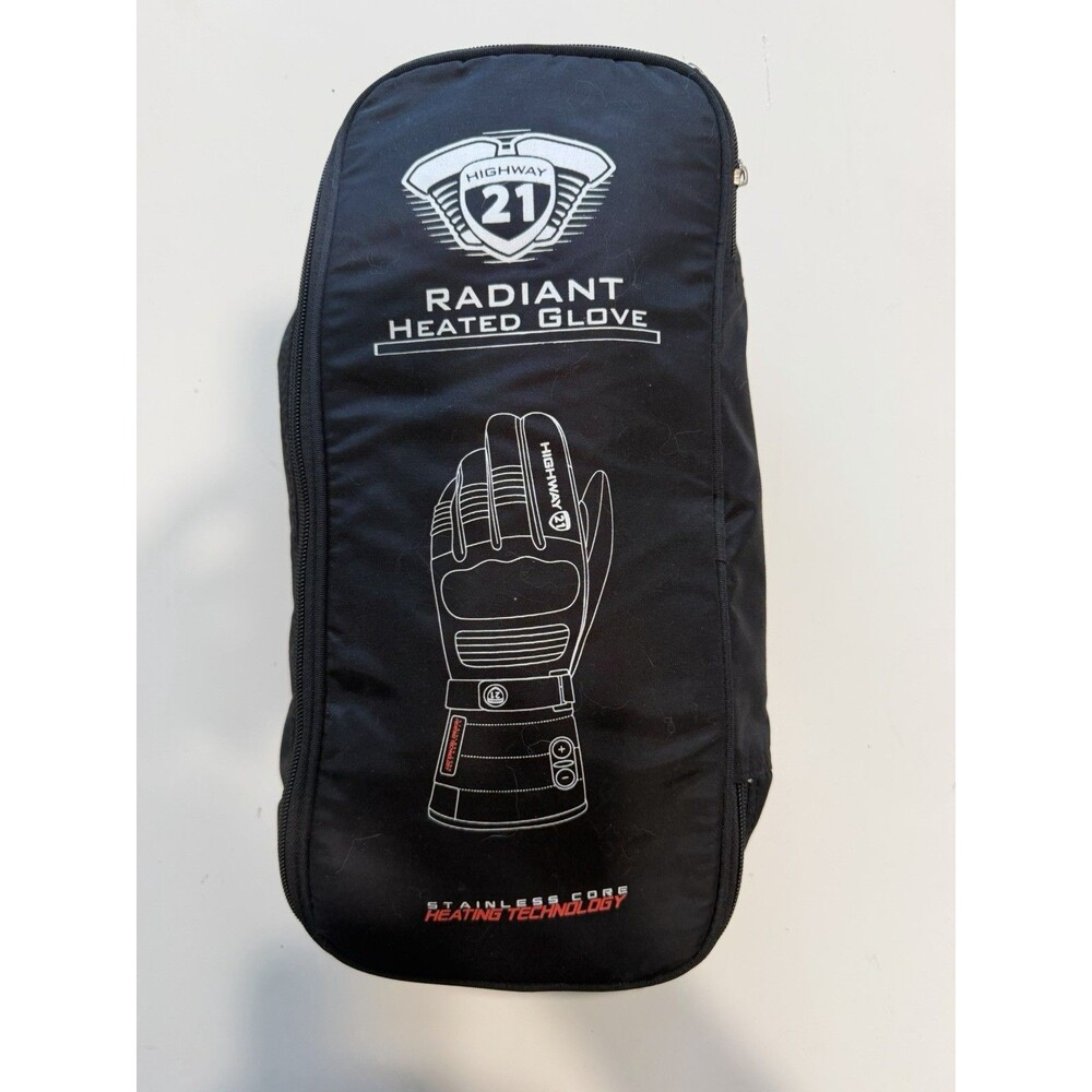 Highway 21 Radiant Heated Leather Motorcycle Gloves Black 3xl